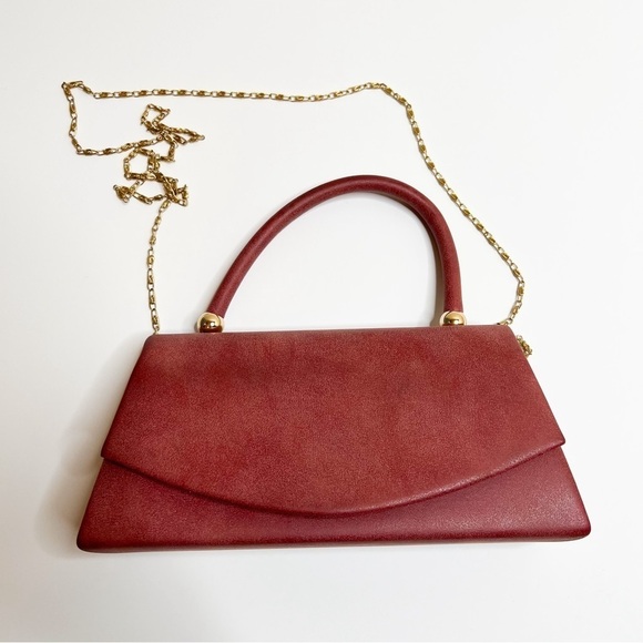 Small Red Crossbody Chain Clutch Handbag - Picture 1 of 3